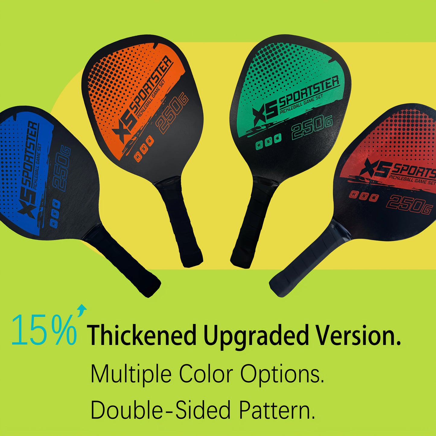 Pickleball Set 2 Rackets 4 Balls 1 Bag