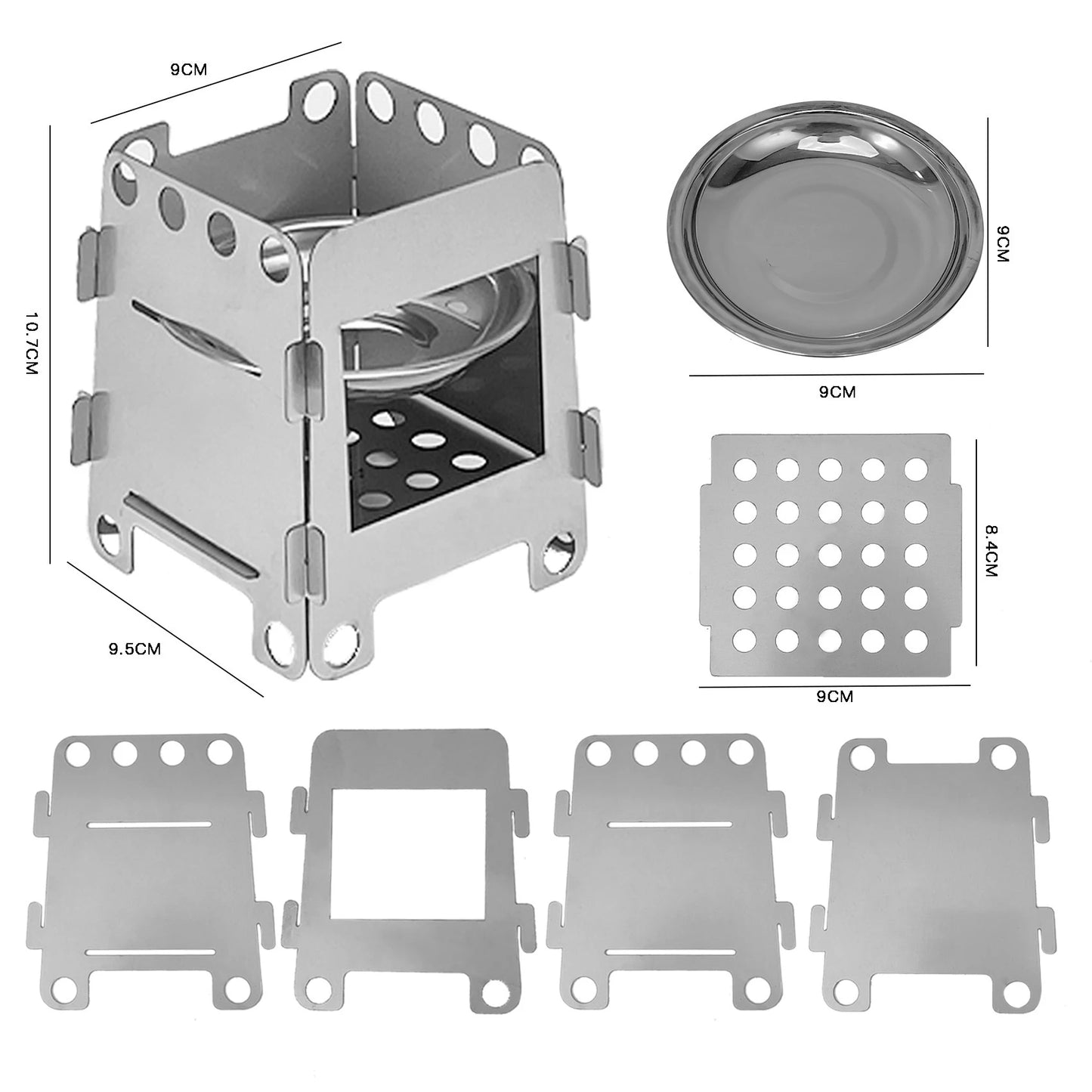Portable Camping Wood Stove, Stainless Steel