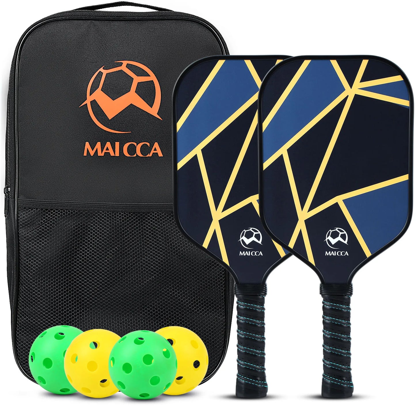 Pickleball Paddles Set Rackets Portable Racket Cover Carrying Bag Gift Kit + 4 Balls