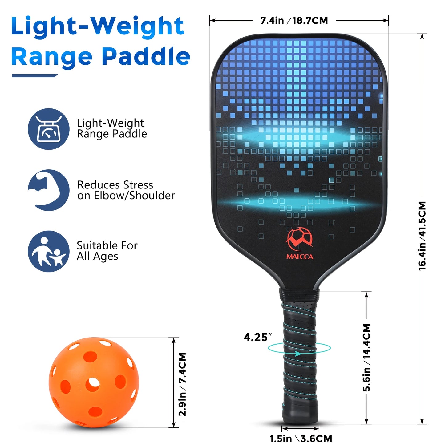 Pickleball Paddles Set w/ Carrying Bag