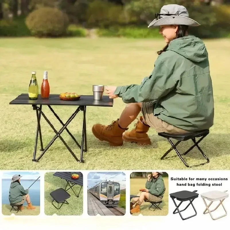 Portable folding stool