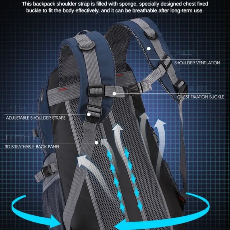 Men's and Women's Shoulder Bag New 40L Outdoor Hiking Backpack, Large Capacity