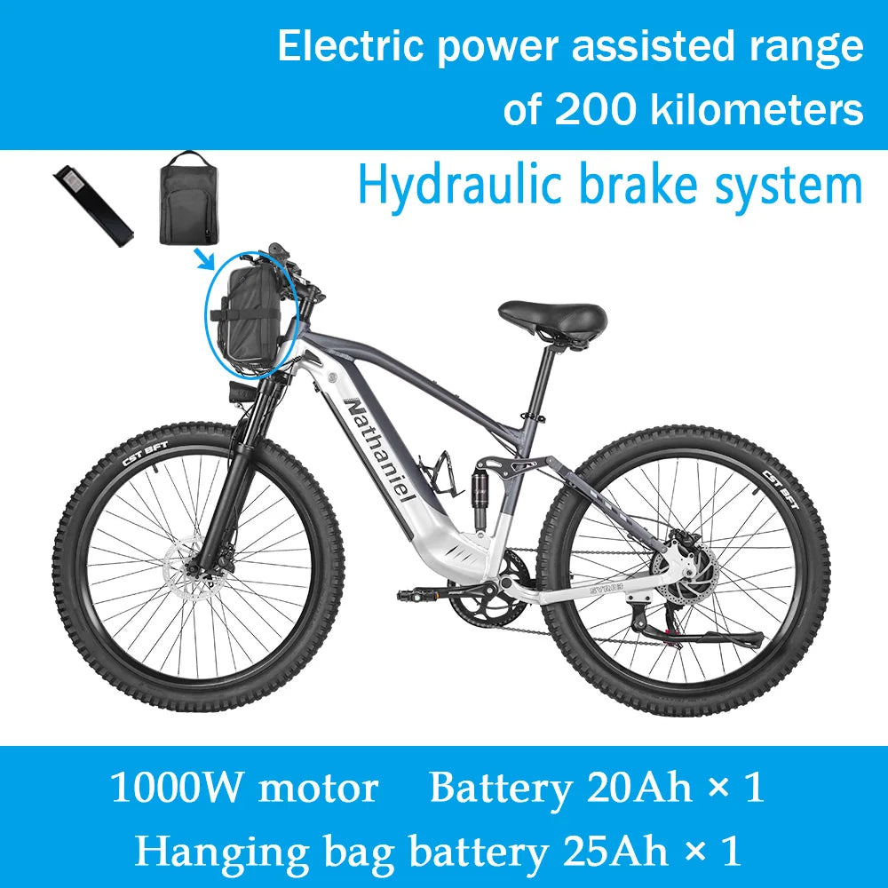 E-bike 27.5-inch 48V 1000W Motor soft tail shock absorption