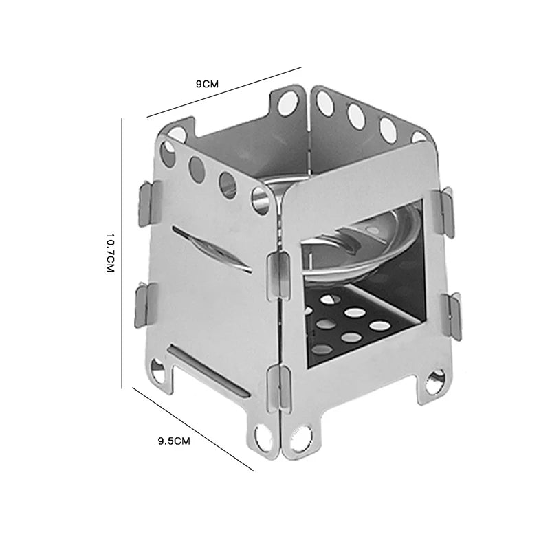 Portable Camping Wood Stove, Stainless Steel