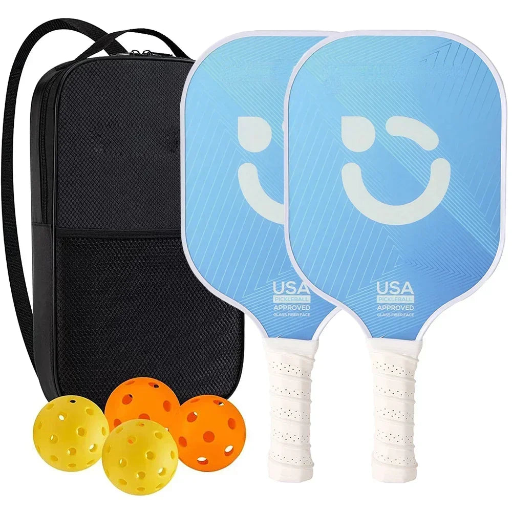 Pickleball Paddles Set Rackets Portable Racket Cover Carrying Bag Gift Kit + 4 Balls