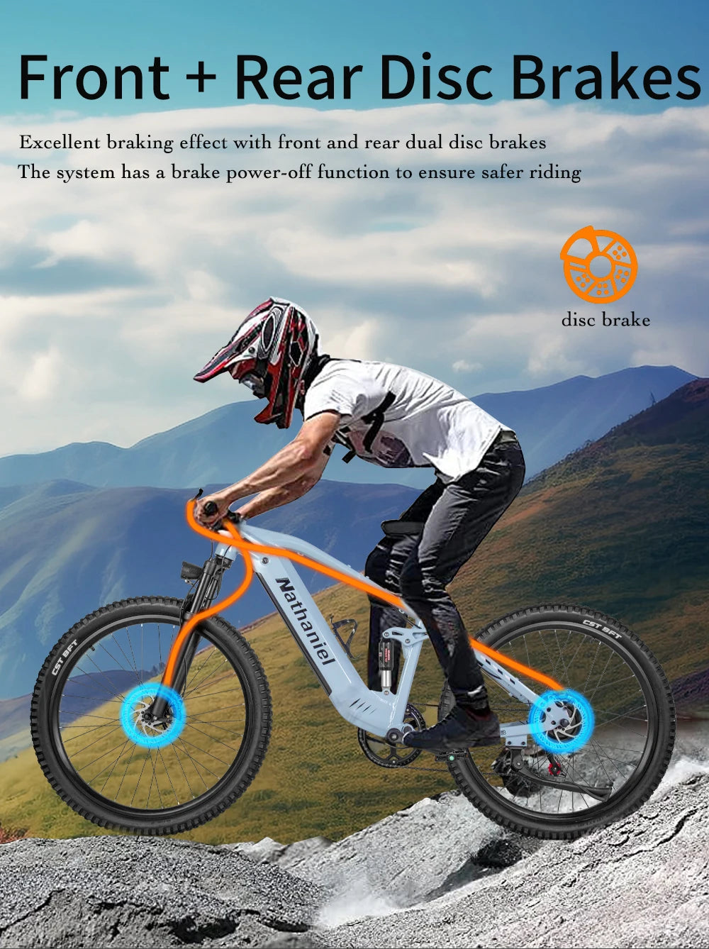 E-bike 27.5-inch 48V 1000W Motor soft tail shock absorption