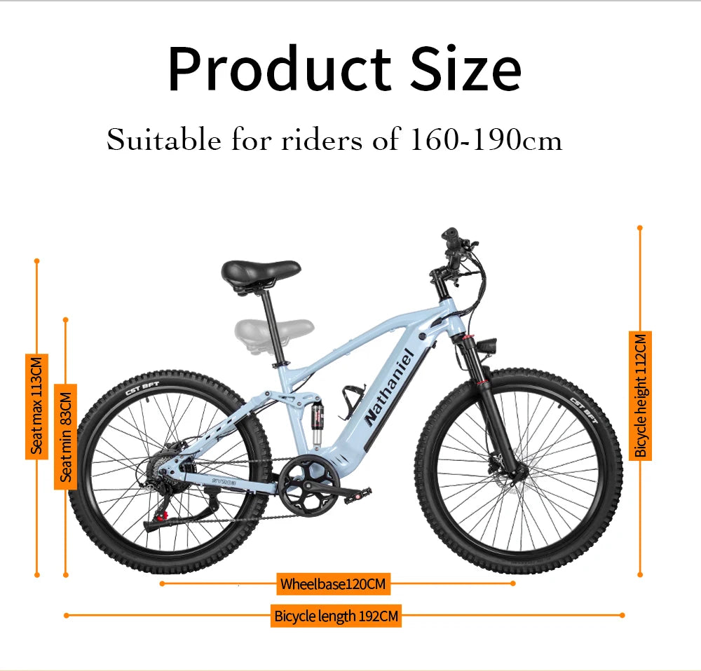 E-bike 27.5-inch 48V 1000W Motor soft tail shock absorption