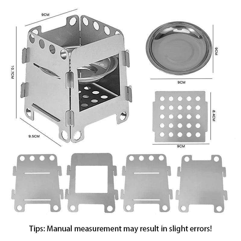 Portable Camping Wood Stove, Stainless Steel