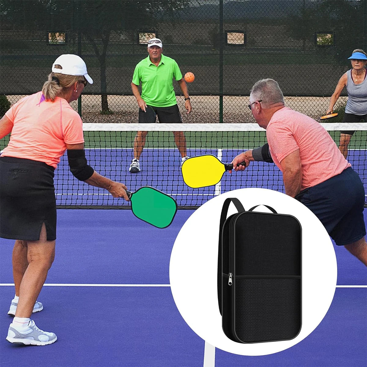 1pc Pickleball Paddle Cover with Pocket, With Extra Storage Space