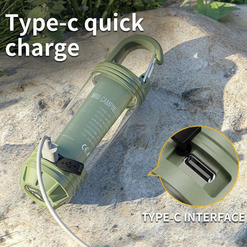 Outdoor camping light with multi-light sources, portable keychain