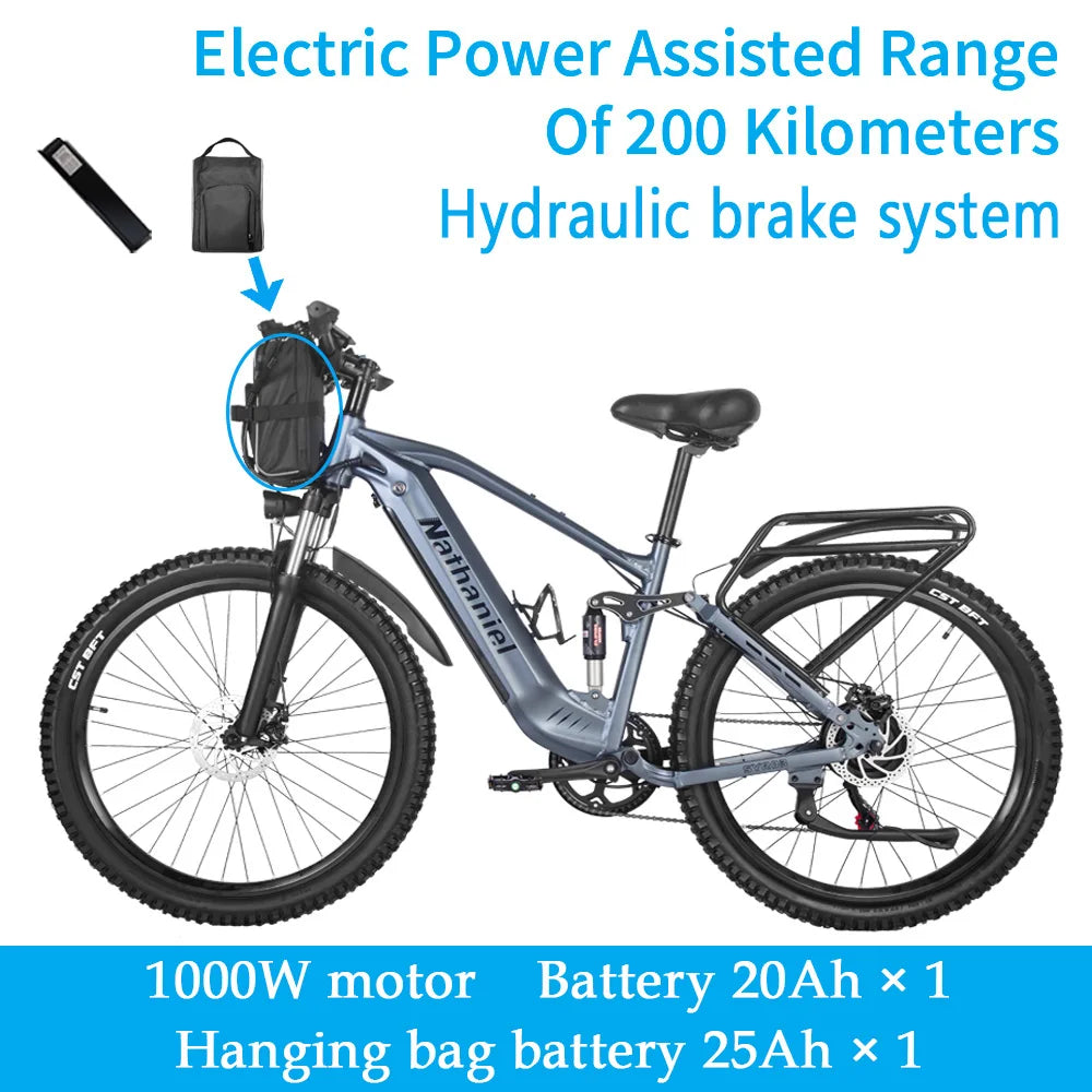 E-bike 27.5-inch 48V 1000W Motor soft tail shock absorption