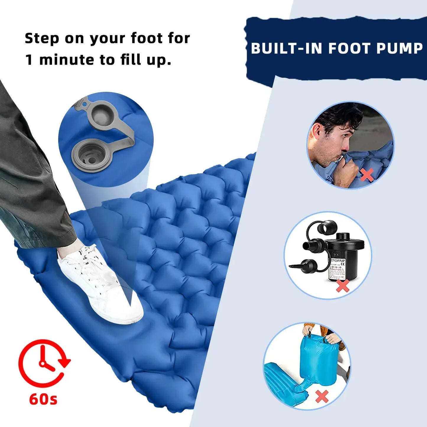 Camping Inflatable Mattress with Pillow