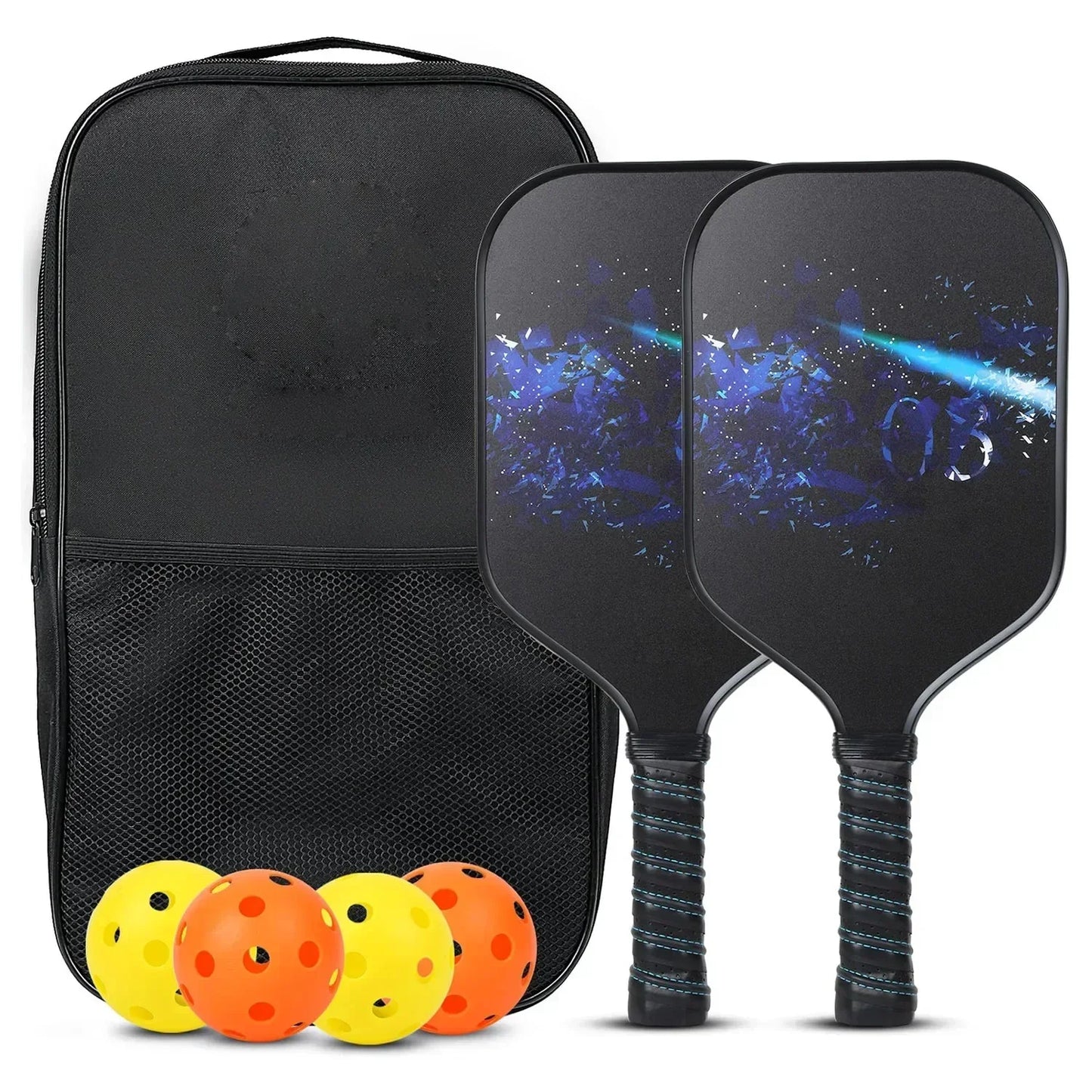 Pickleball Paddles Set Rackets Portable Racket Cover Carrying Bag Gift Kit + 4 Balls