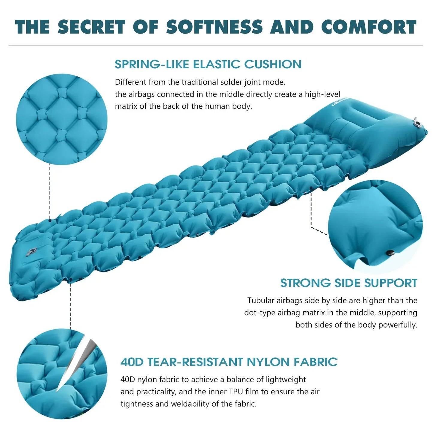 Camping Inflatable Mattress with Pillow