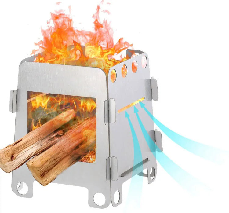 Portable Camping Wood Stove, Stainless Steel
