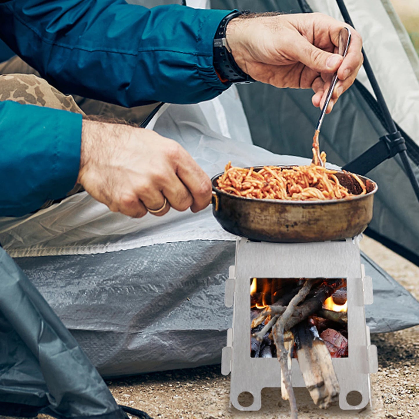 Portable Camping Wood Stove, Stainless Steel