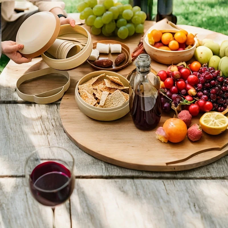 Outdoor Camping Picnic Utensils Cups Plates, Spoons Chopsticks Soup Bowls
