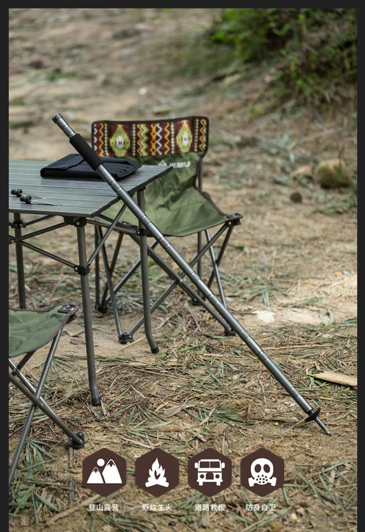 Hiking pole folding multi-functional outdoor hiking camping self-defense stick ultra-light tactical set crutch retractable