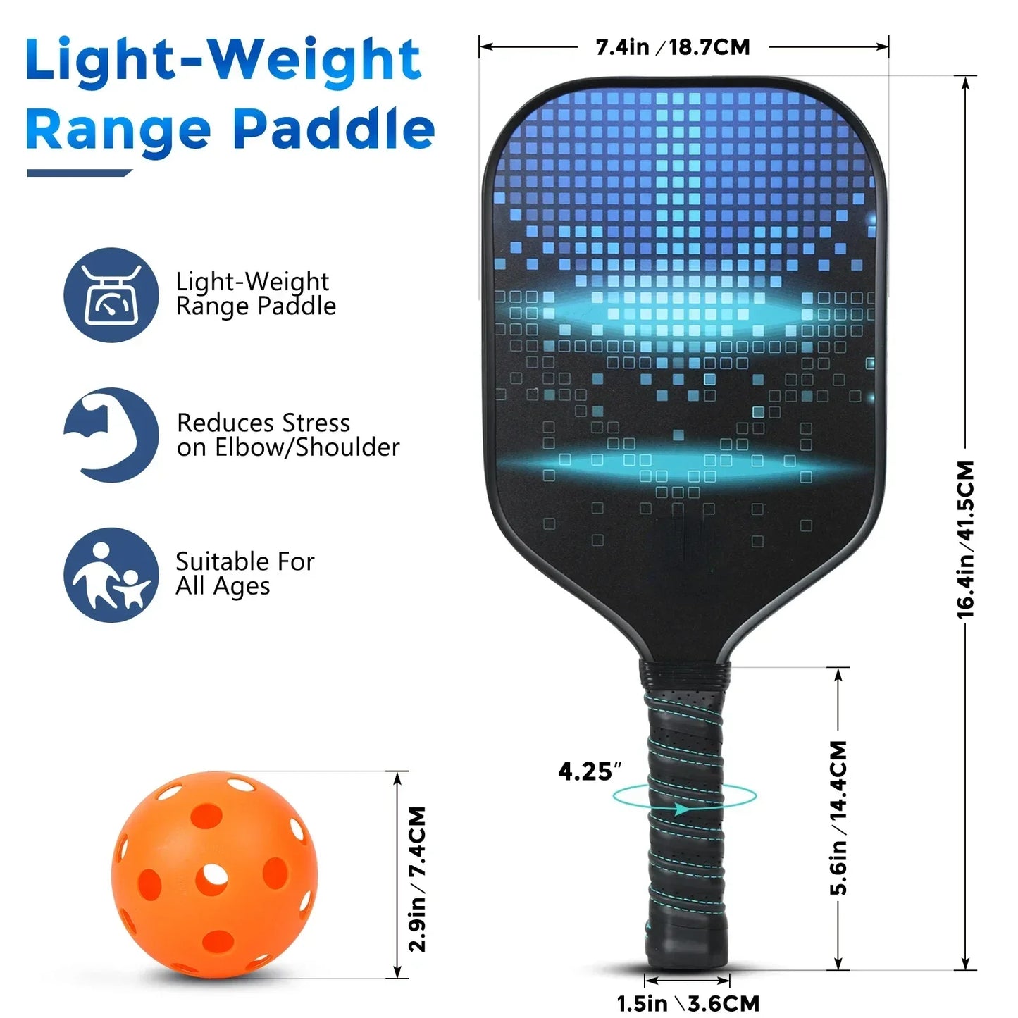 Pickleball Paddles Set w/ Carrying Bag