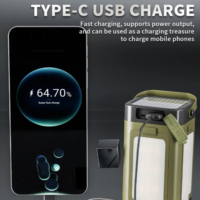 Solar Camping Lantern with USB Output
