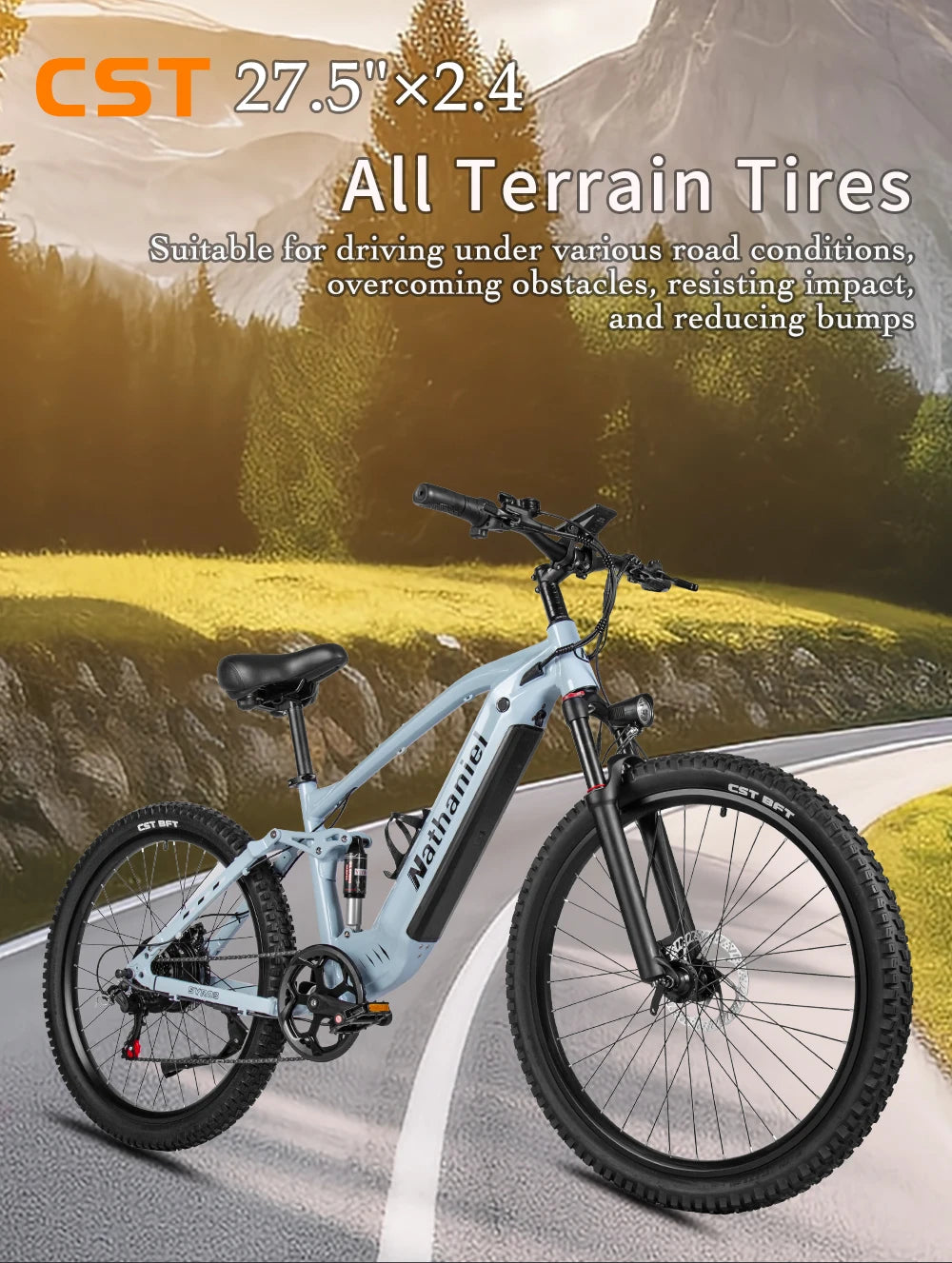 E-bike 27.5-inch 48V 1000W Motor soft tail shock absorption