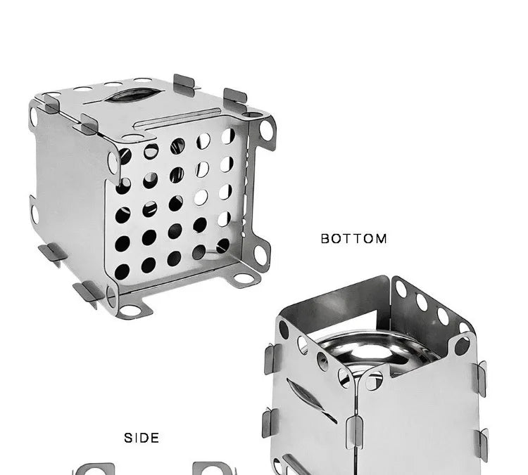 Portable Camping Wood Stove, Stainless Steel