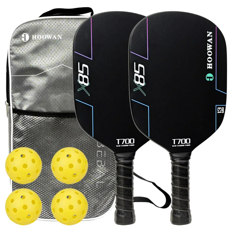 Full Carbon Pickleball Paddle 4-Ply T700 Carbon Fiber Grit Surface