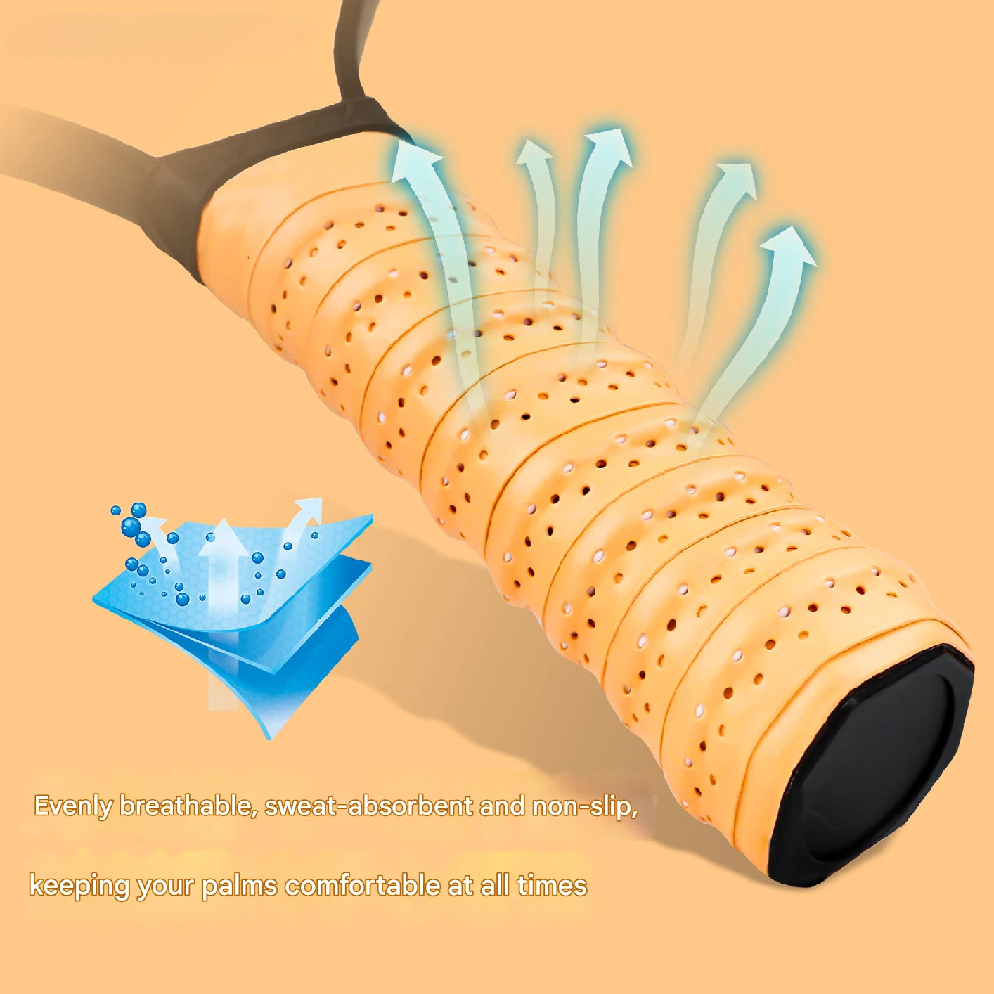 Pickleball Paddle Grip Rubber Wrapped with Binding Tape