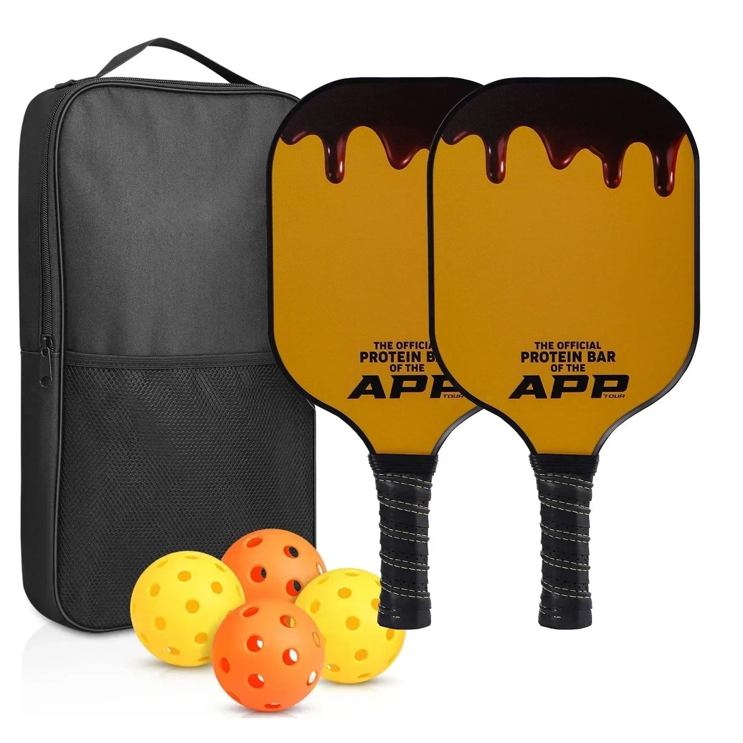 Pickleball Paddles Set Rackets Portable Racket Cover Carrying Bag Gift Kit + 4 Balls