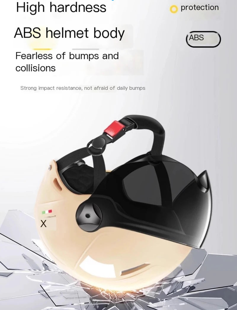 2025 E-Bike helmet summer helmet for motorcycle men women with sunglasses