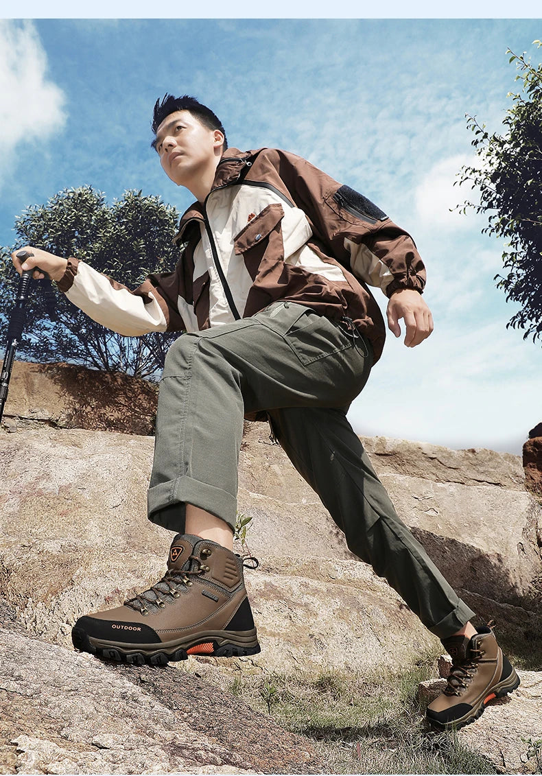 Hiking Shoes Men Ankle Boots Outdoor Camping Anti-collision Climbing Shoe Lace Up Climbing Trekking Sneakers