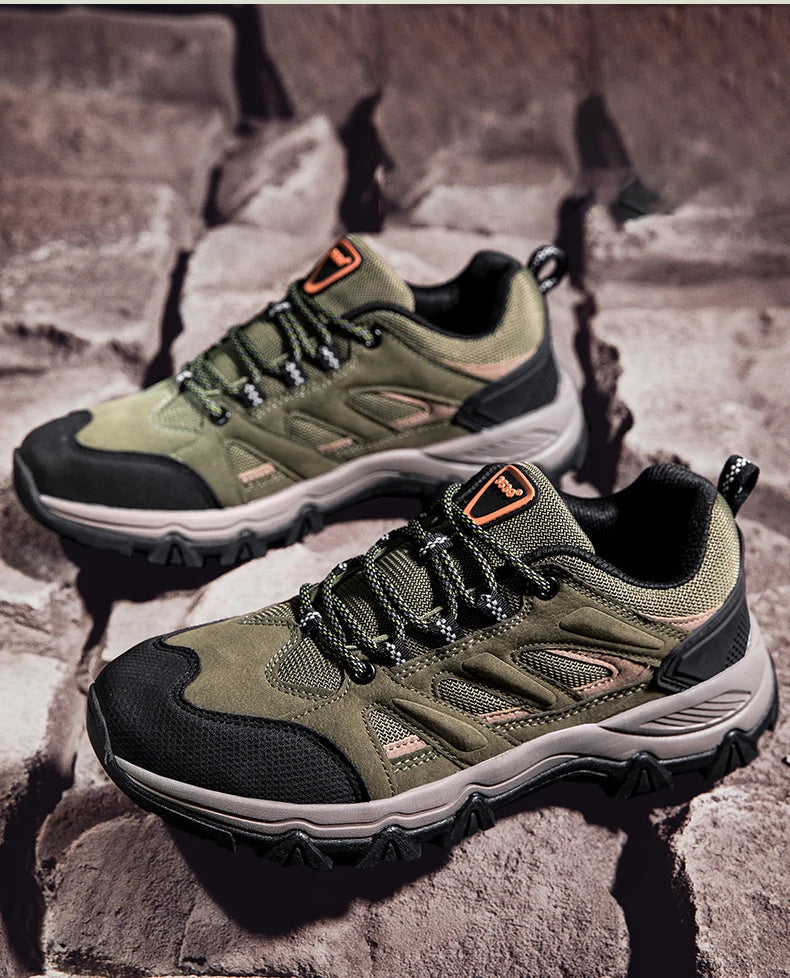 Hiking Shoes Men Anti collision toe Climbing Trekking Sneakers for Men Leather Outdoor Non-Slip Wear-Resistant Sport shoes