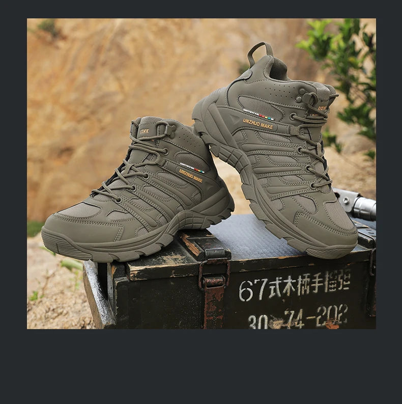 Hiking Boots Lightweight Anti-Slip Mid Ankle Trekking Shoes for Outdoor Backpacking, Mountaineering & Rugged Terrain‌