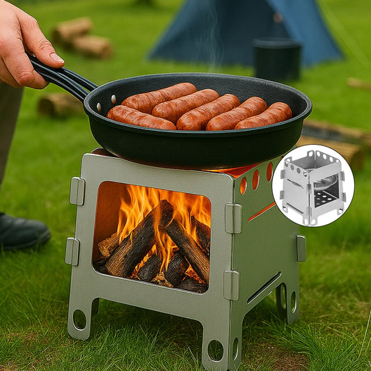Portable Camping Wood Stove, Stainless Steel