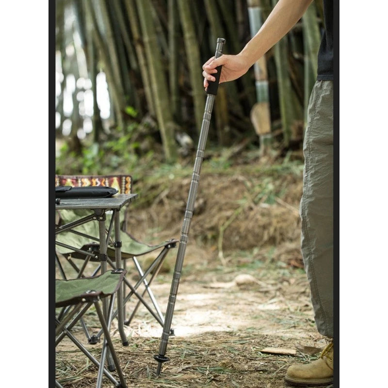 Hiking pole folding multi-functional outdoor  hiking camping self-defense stick ultra-light tactical set crutch retractable