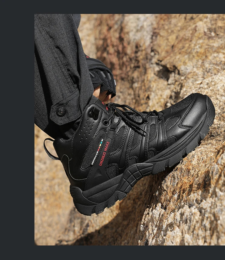 Hiking Boots Lightweight Anti-Slip Mid Ankle Trekking Shoes for Outdoor Backpacking, Mountaineering & Rugged Terrain‌