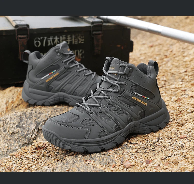 Hiking Boots Lightweight Anti-Slip Mid Ankle Trekking Shoes for Outdoor Backpacking, Mountaineering & Rugged Terrain‌