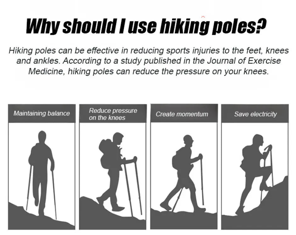 Hiking Pole Set Multifunctional Outdoor Hiking Mountain Hiking Defensive Baton Folding Hiking Pole