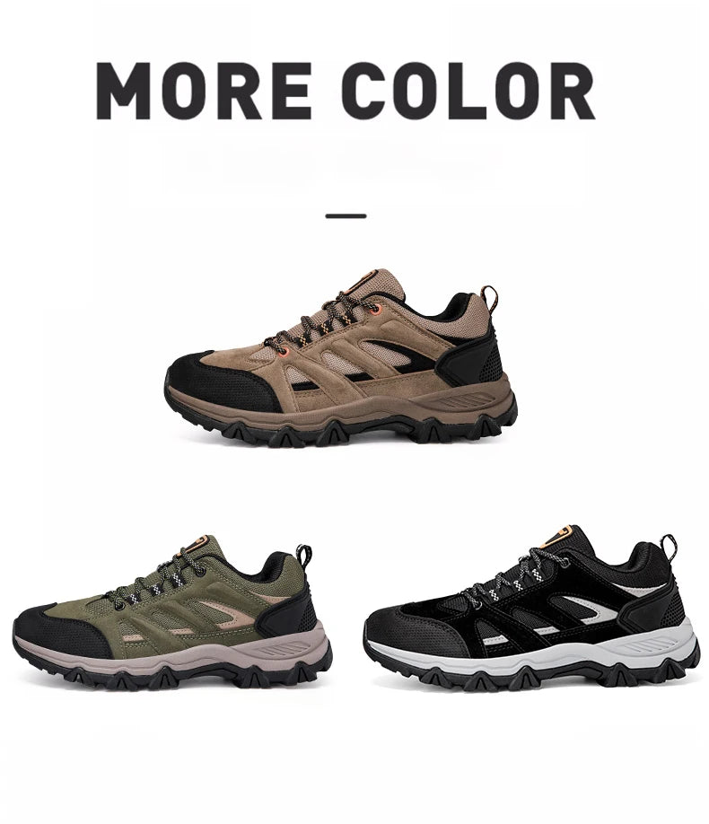 Hiking Shoes Men Anti collision toe Climbing Trekking Sneakers for Men Leather Outdoor Non-Slip Wear-Resistant Sport shoes