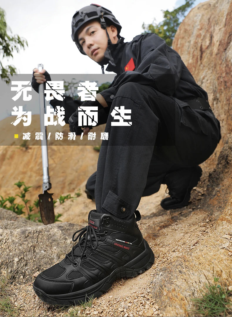 Hiking Boots Lightweight Anti-Slip Mid Ankle Trekking Shoes for Outdoor Backpacking, Mountaineering & Rugged Terrain‌