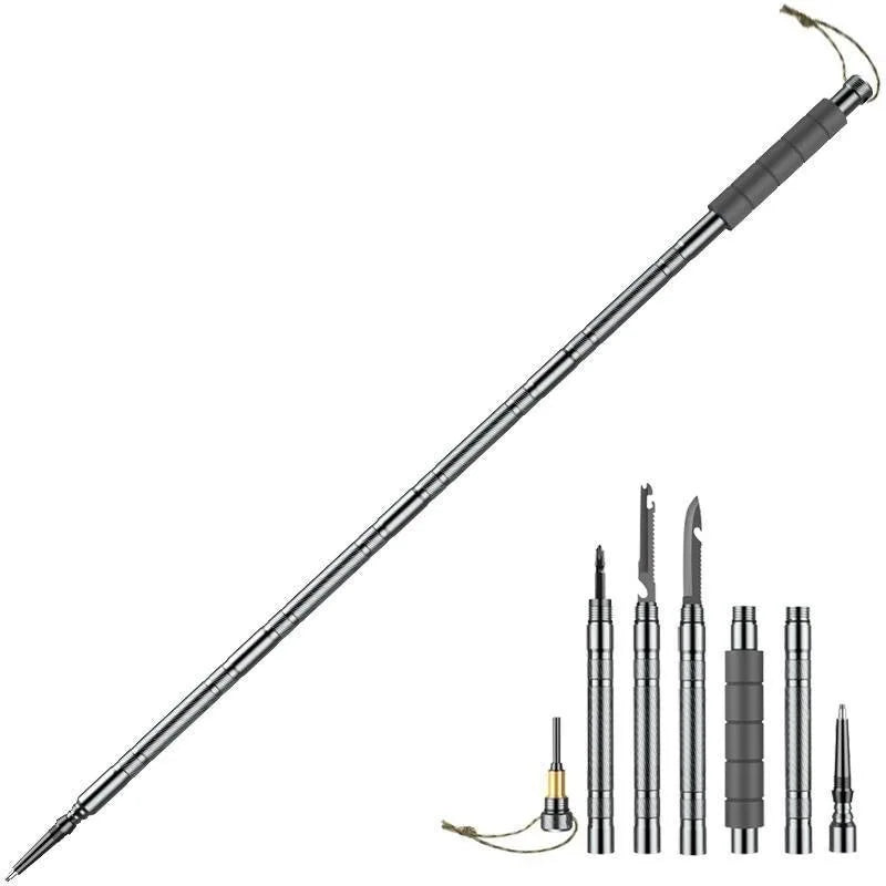 Hiking Pole Set Multifunctional Outdoor Hiking Mountain Hiking Defensive Baton Folding Hiking Pole