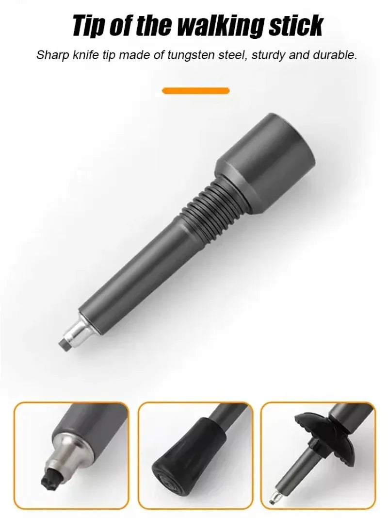 Hiking Pole Set Multifunctional Outdoor Hiking Mountain Hiking Defensive Baton Folding Hiking Pole