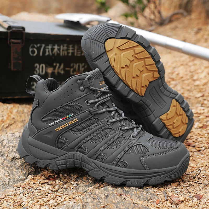 Hiking Boots Lightweight Anti-Slip Mid Ankle Trekking Shoes for Outdoor Backpacking, Mountaineering & Rugged Terrain‌