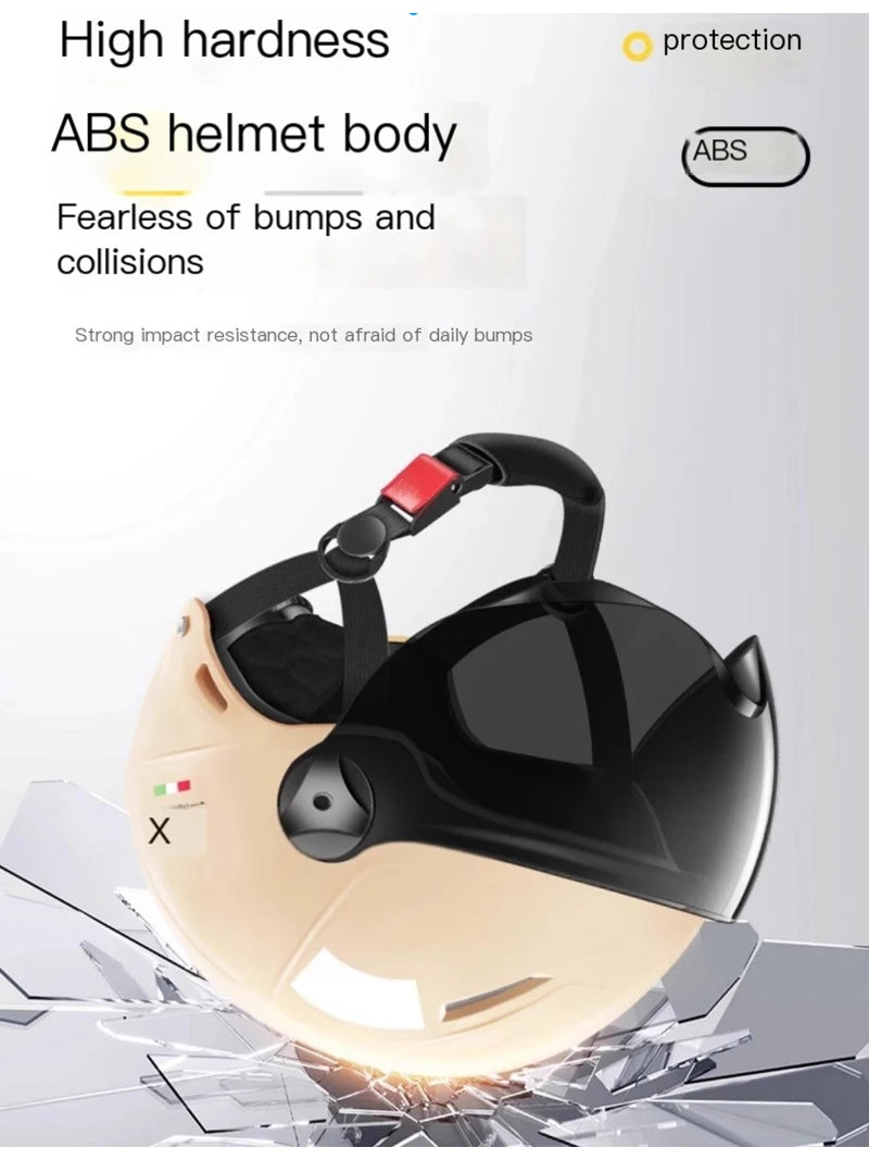 2025 E-Bike helmet summer helmet for motorcycle men women with sunglasses