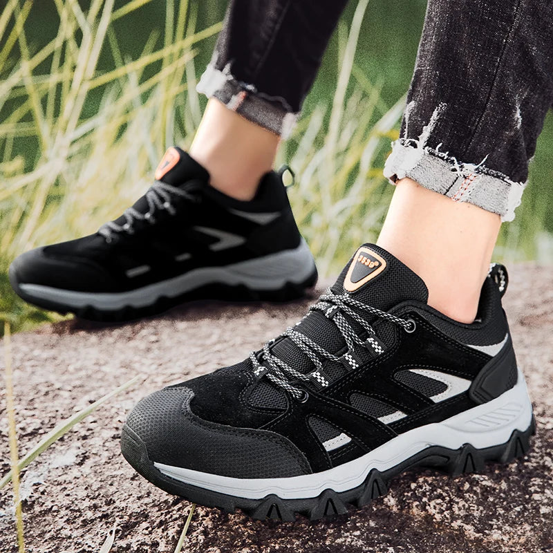 Hiking Shoes Men Anti collision toe Climbing Trekking Sneakers for Men Leather Outdoor Non-Slip Wear-Resistant Sport shoes