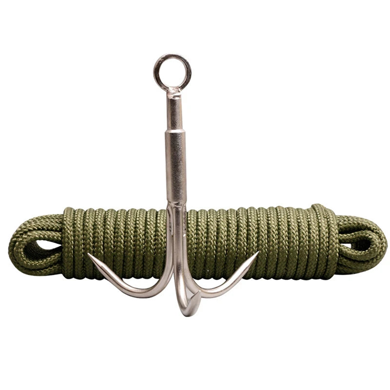 Hiking Stainless Steel Claw Carabiner Multi-functional Climbing Hook Grappling Hook for Travel Outdoor Camping Fishing