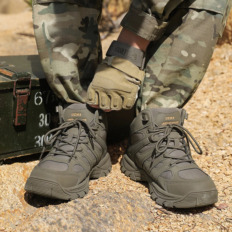 Hiking Boots Lightweight Anti-Slip Mid Ankle Trekking Shoes for Outdoor Backpacking, Mountaineering & Rugged Terrain‌