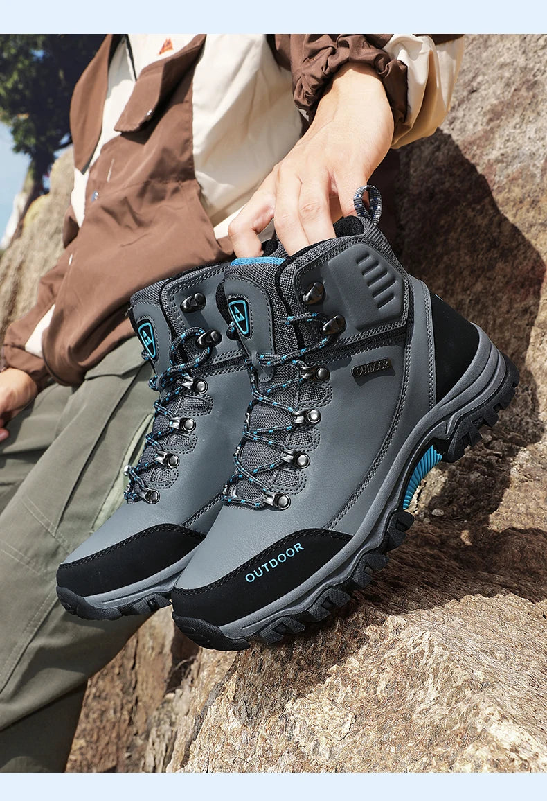 Hiking Shoes Men Ankle Boots Outdoor Camping Anti-collision Climbing Shoe Lace Up Climbing Trekking Sneakers