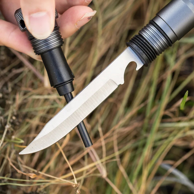 Hiking pole folding multi-functional outdoor  hiking camping self-defense stick ultra-light tactical set crutch retractable