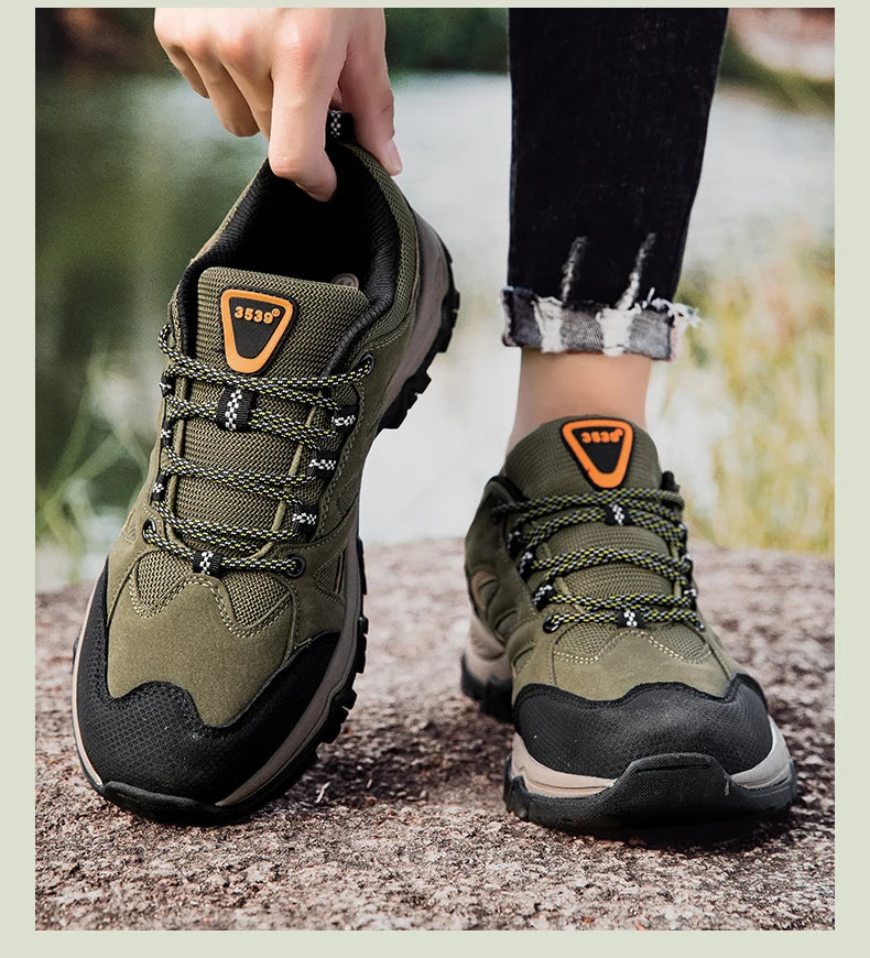 Hiking Shoes Men Anti collision toe Climbing Trekking Sneakers for Men Leather Outdoor Non-Slip Wear-Resistant Sport shoes